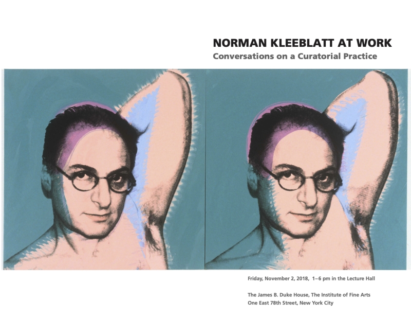 Symposium poster featuring detail of “Norman Kleeblatt" by Deborah Kass, 1997.